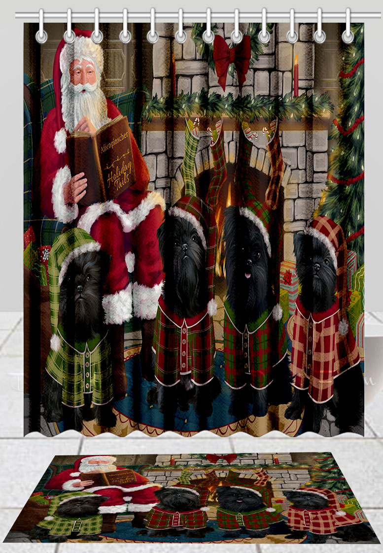 Affenpinscher Dog Bath Mat & Shower Curtain Set Christmas Personalized NWT - Picture 14 of 23