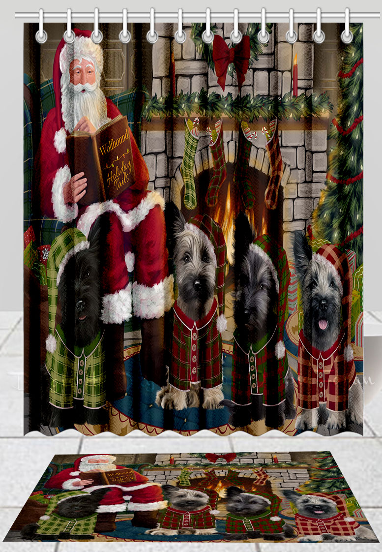Skye Terrier Hund Badematte & Duschvorhang Set Weihnachten personalisiertes Design neu mit Etikett - Bild 13 von 20