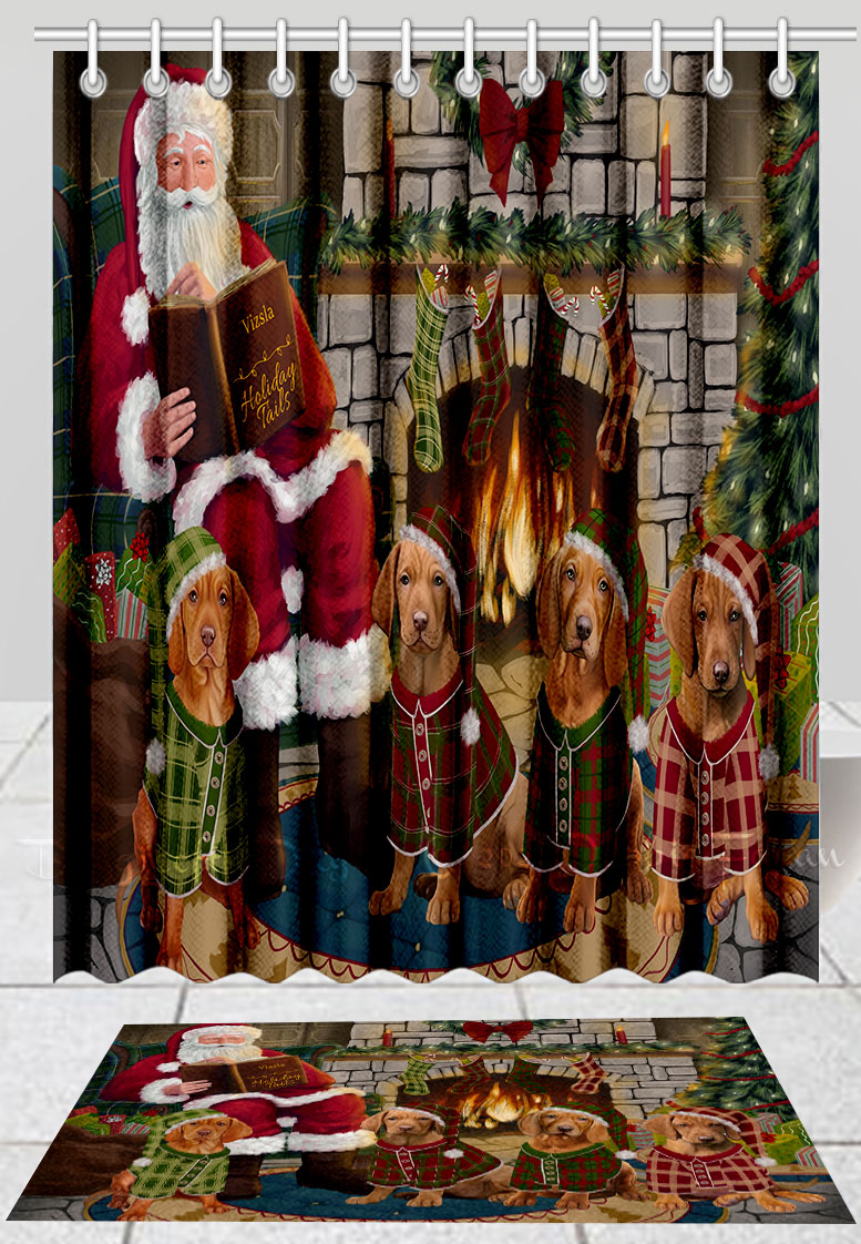 Vizsla Hundebadematte & Duschvorhang Set Weihnachten personalisiert viele Designs neu mit Etikett - Bild 14 von 24