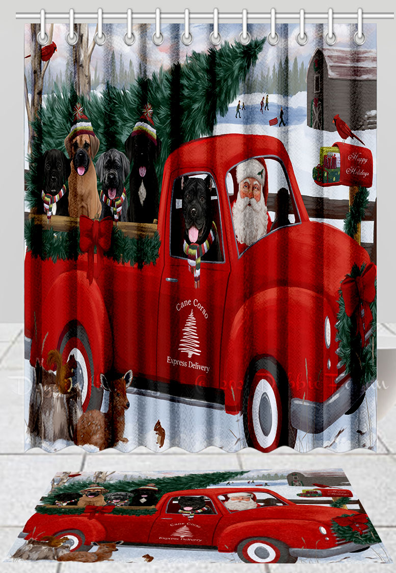 Cane Corso Dog Bath Mat & Shower Curtain Set Christmas Personalized Designs NWT - Picture 13 of 13