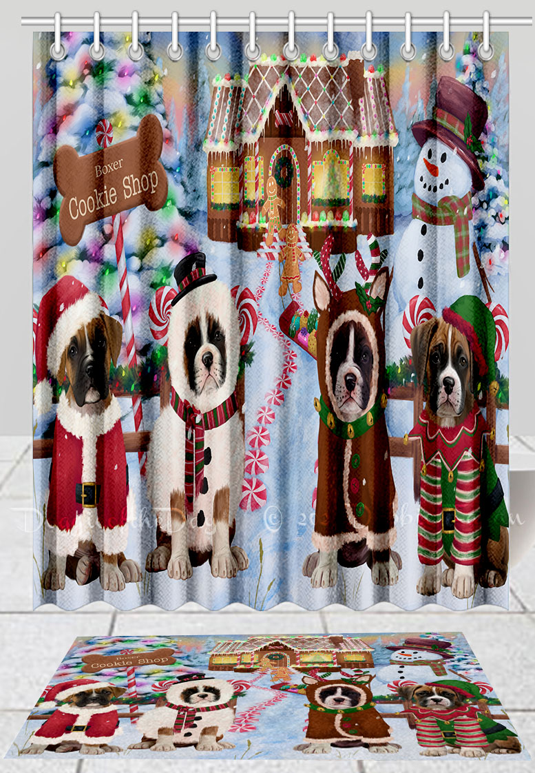Boxer Hund Badematte & Duschvorhang Set Weihnachten personalisiert viele Designs neu mit Etikett - Bild 14 von 24
