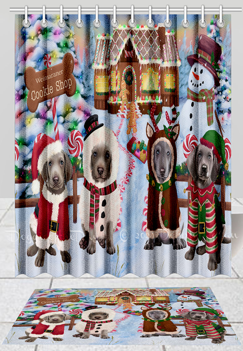 Weimaraner Set Tappetino Bagno e Tenda Doccia per Cani Natale Disegni Personalizzati Nuovo con etichette - Foto 13 di 24