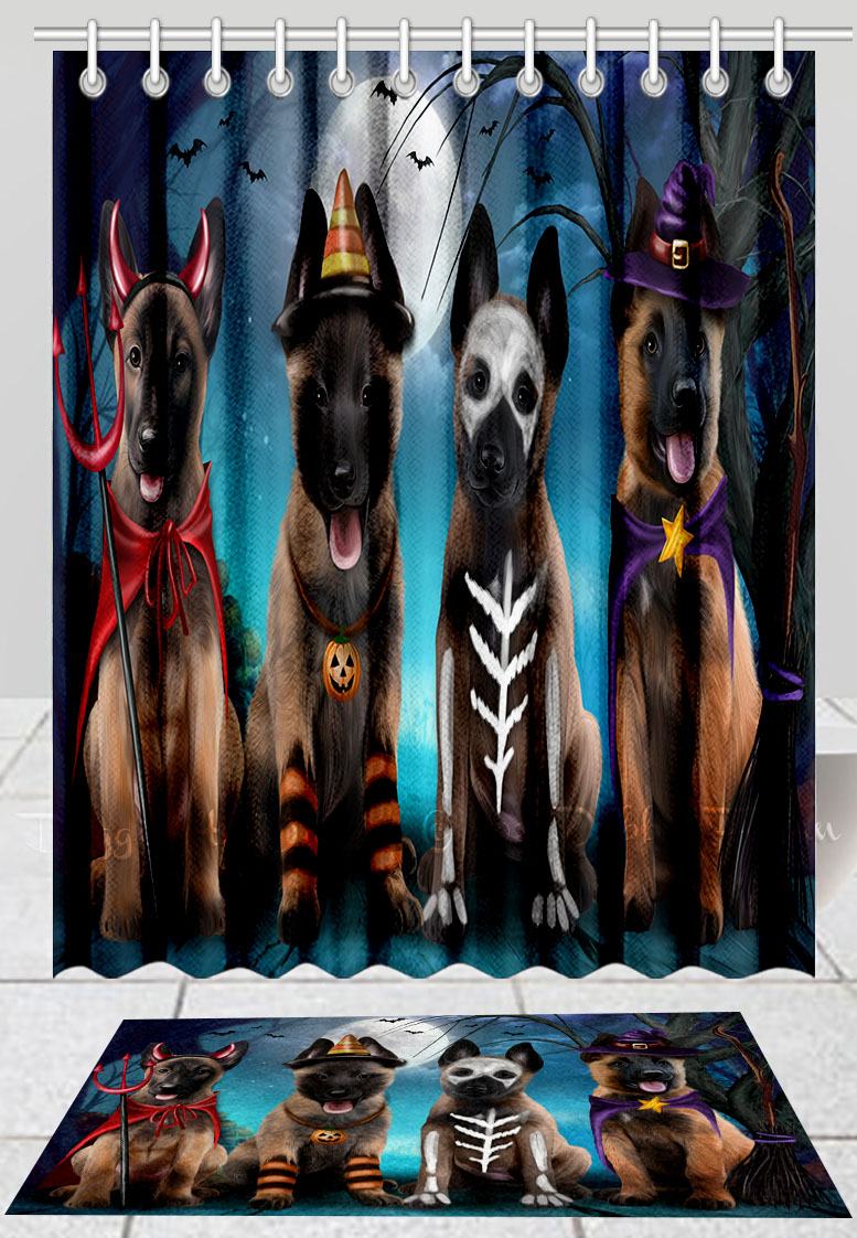 Juego de colchoneta de baño y cortina de ducha belga para perro Malinois personalizado muchos diseños nuevo con etiquetas - Imagen 10 de 13