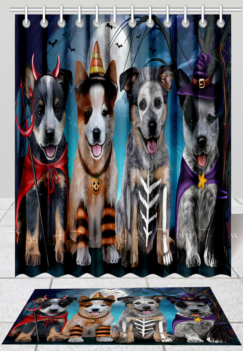 Halloween Australian Cattle Hund Badematte & Duschvorhang Combo Badewanne Bildschirme - Bild 10 von 13