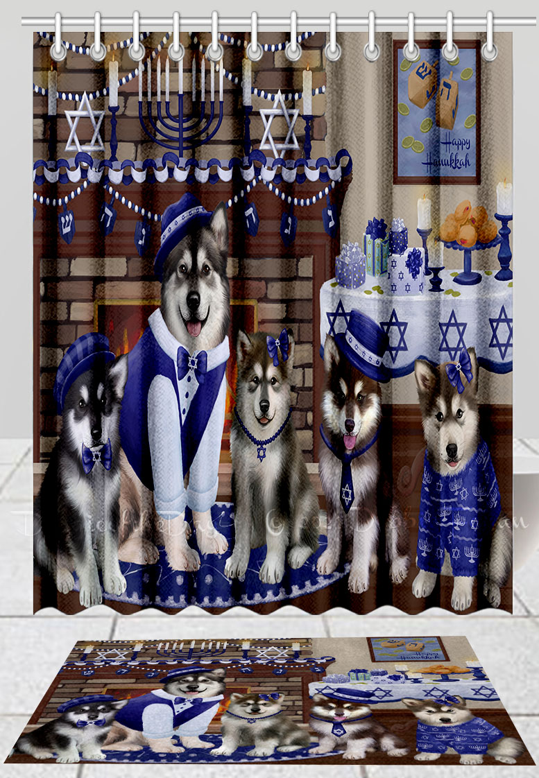 Alaskan Malamute Bath Mat & Shower Curtain Set Personalized Many Designs NWT - Picture 12 of 19