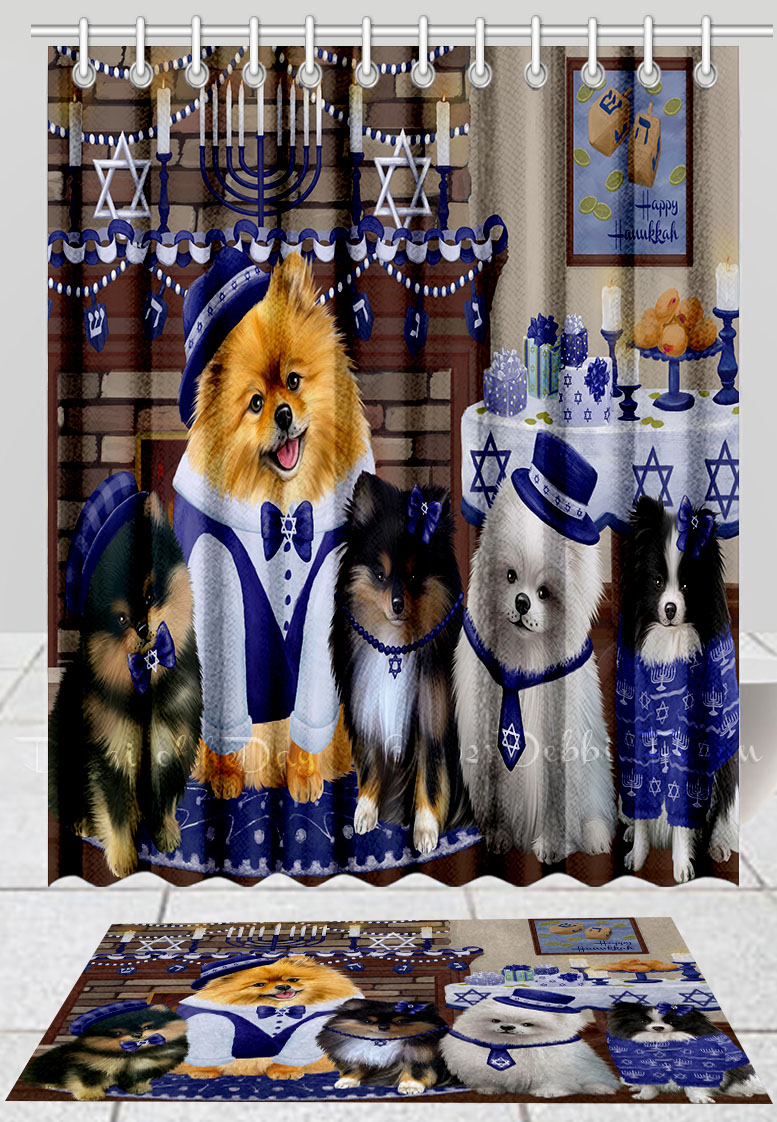 Pomeranian Dog Bath Mat & Shower Curtain Set Personalized Many Designs NWT - Picture 12 of 19