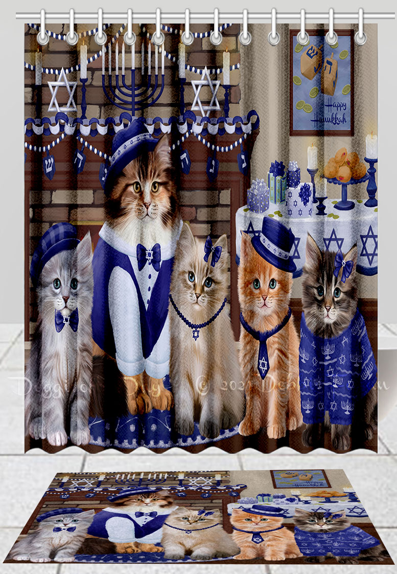 Siberian Cat Bath Mat & Shower Curtain Set Personalized Many Designs NWT - Picture 12 of 19