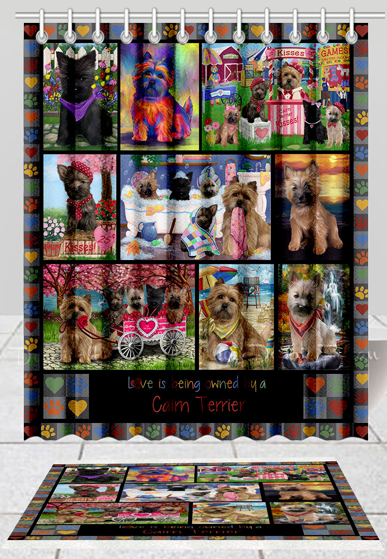 Cairn Terrier Dog Bath Mat & Shower Curtain Set Personalized Many Designs NWT - Picture 12 of 19