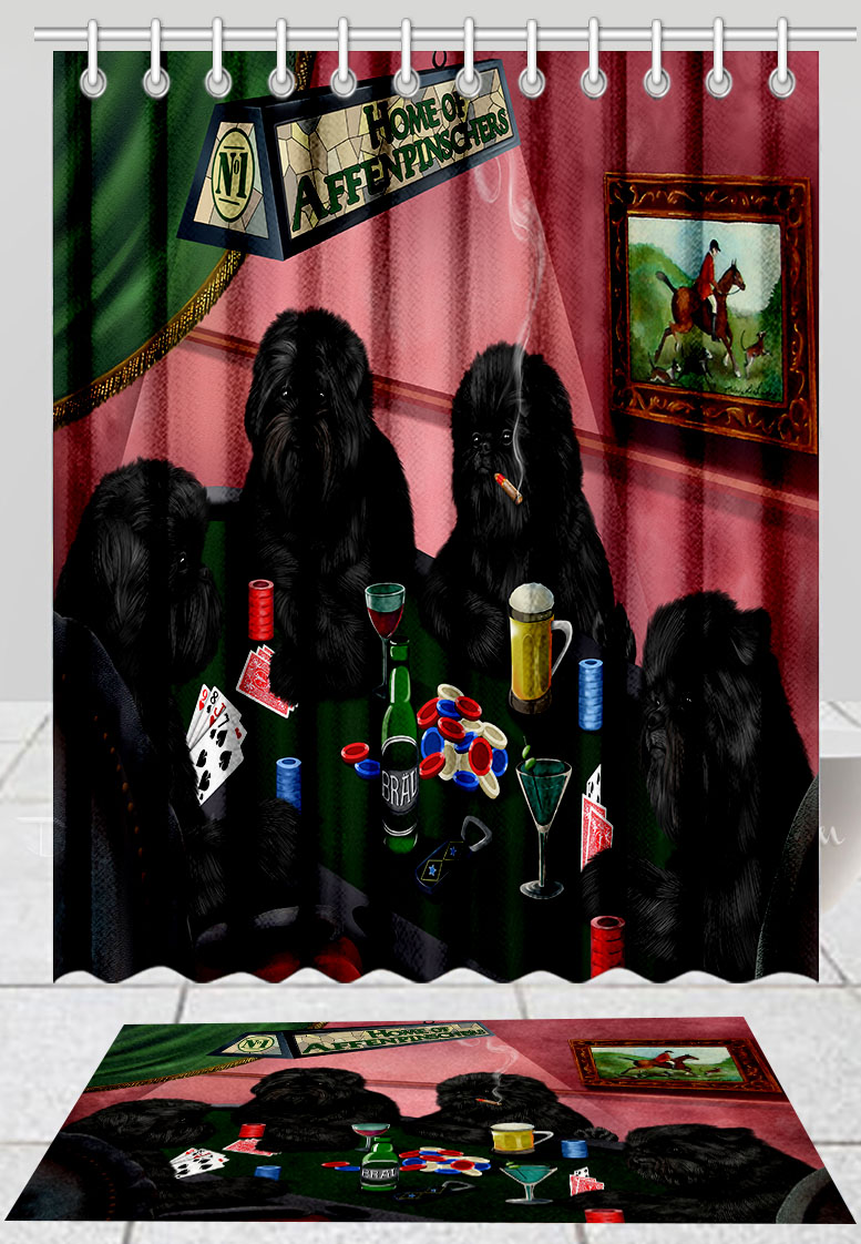 Affenpinscher Dog Bath Mat & Shower Curtain Set Personalized Many Designs NWT - Picture 17 of 21