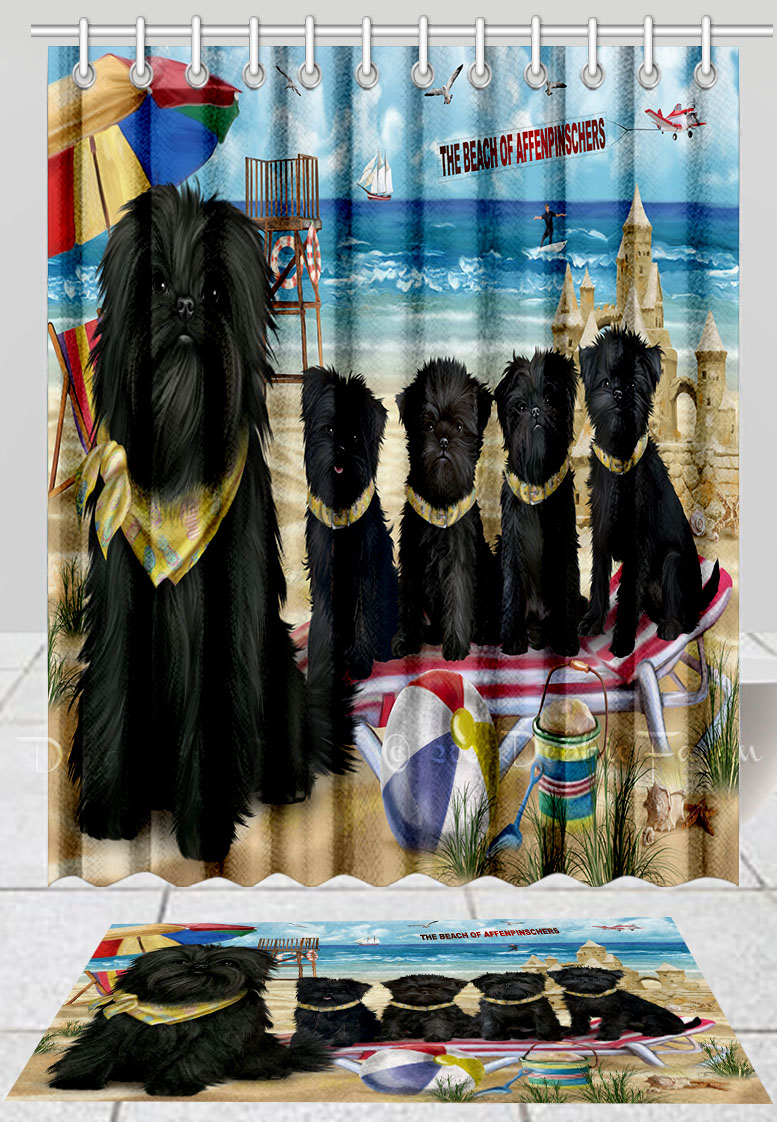 Affenpinscher Dog Bath Mat & Shower Curtain Set Personalized Many Designs NWT - Picture 14 of 21