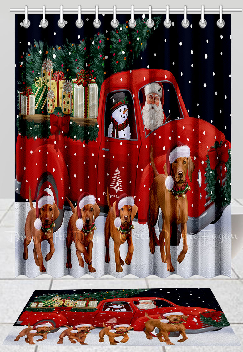 Vizsla Hundebadematte & Duschvorhang Set Weihnachten personalisiert viele Designs neu mit Etikett - Bild 20 von 24