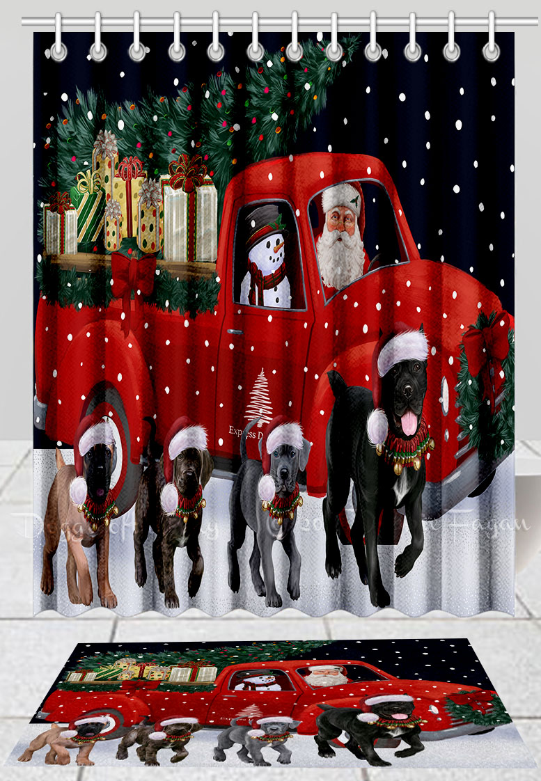 Cane Corso Dog Bath Mat & Shower Curtain Set Christmas Personalized Designs NWT - Picture 12 of 13