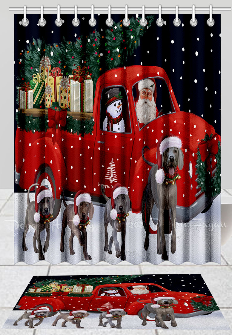 Weimaraner Set Tappetino Bagno e Tenda Doccia per Cani Natale Disegni Personalizzati Nuovo con etichette - Foto 20 di 24
