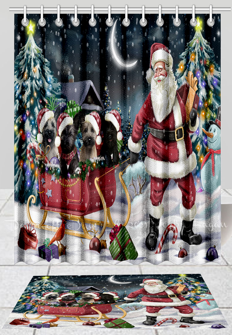 Skye Terrier Hund Badematte & Duschvorhang Set Weihnachten personalisiertes Design neu mit Etikett - Bild 17 von 20