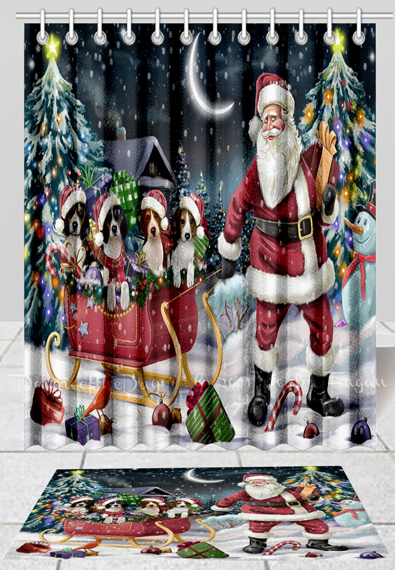 Treeing Walker Coonhound Dog Bath Mat & Shower Curtain Christmas Personalize NWT - Picture 18 of 22
