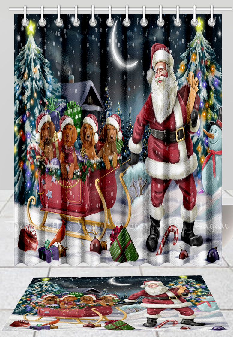 Vizsla Hundebadematte & Duschvorhang Set Weihnachten personalisiert viele Designs neu mit Etikett - Bild 19 von 24