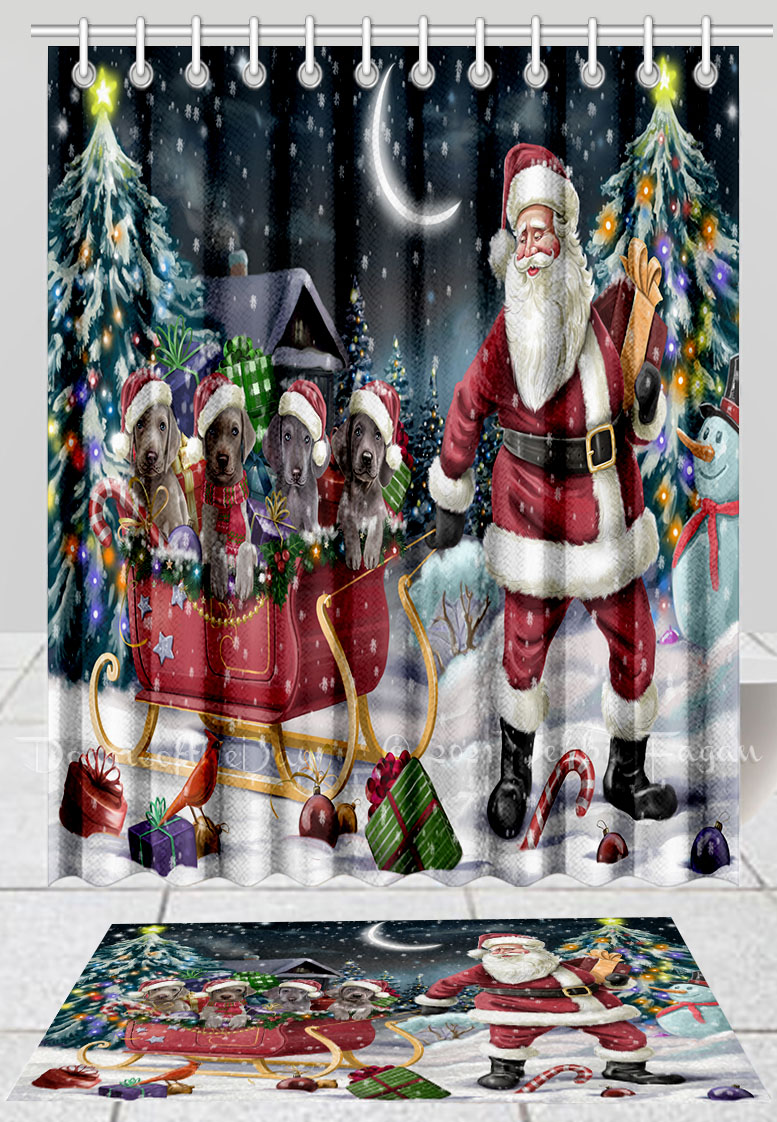 Weimaraner Set Tappetino Bagno e Tenda Doccia per Cani Natale Disegni Personalizzati Nuovo con etichette - Foto 19 di 24