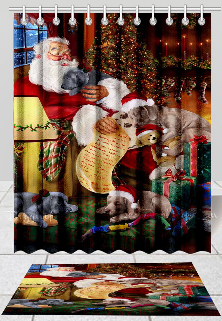 Weimaraner Set Tappetino Bagno e Tenda Doccia per Cani Natale Disegni Personalizzati Nuovo con etichette - Foto 22 di 24