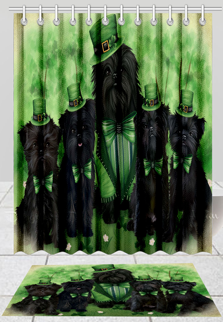 Affenpinscher Dog Bath Mat & Shower Curtain Set Personalized Many Designs NWT - Picture 15 of 21
