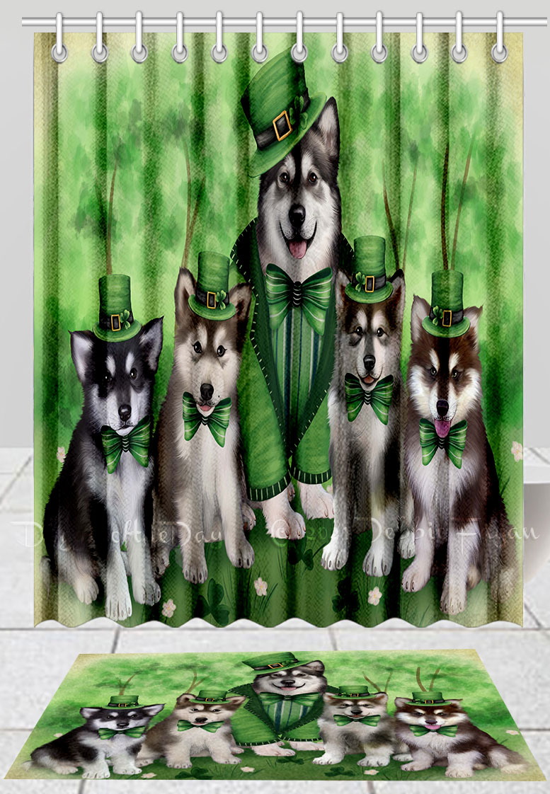 Alaskan Malamute Bath Mat & Shower Curtain Set Personalized Many Designs NWT - Picture 15 of 19