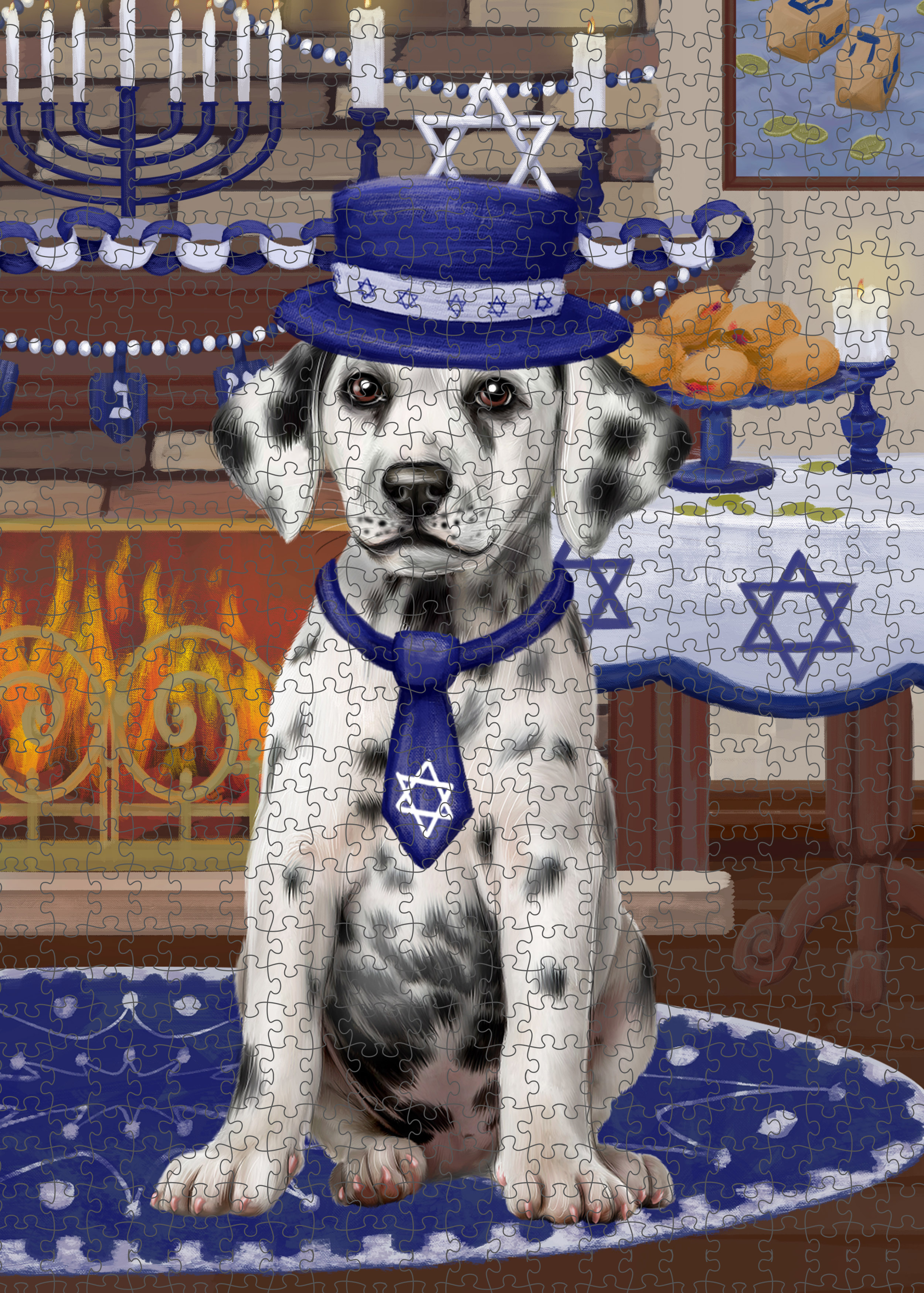 Happy Hanukkah Dog Cat Pet Photo Lovers Jigsaw Puzzle with Photo Tin