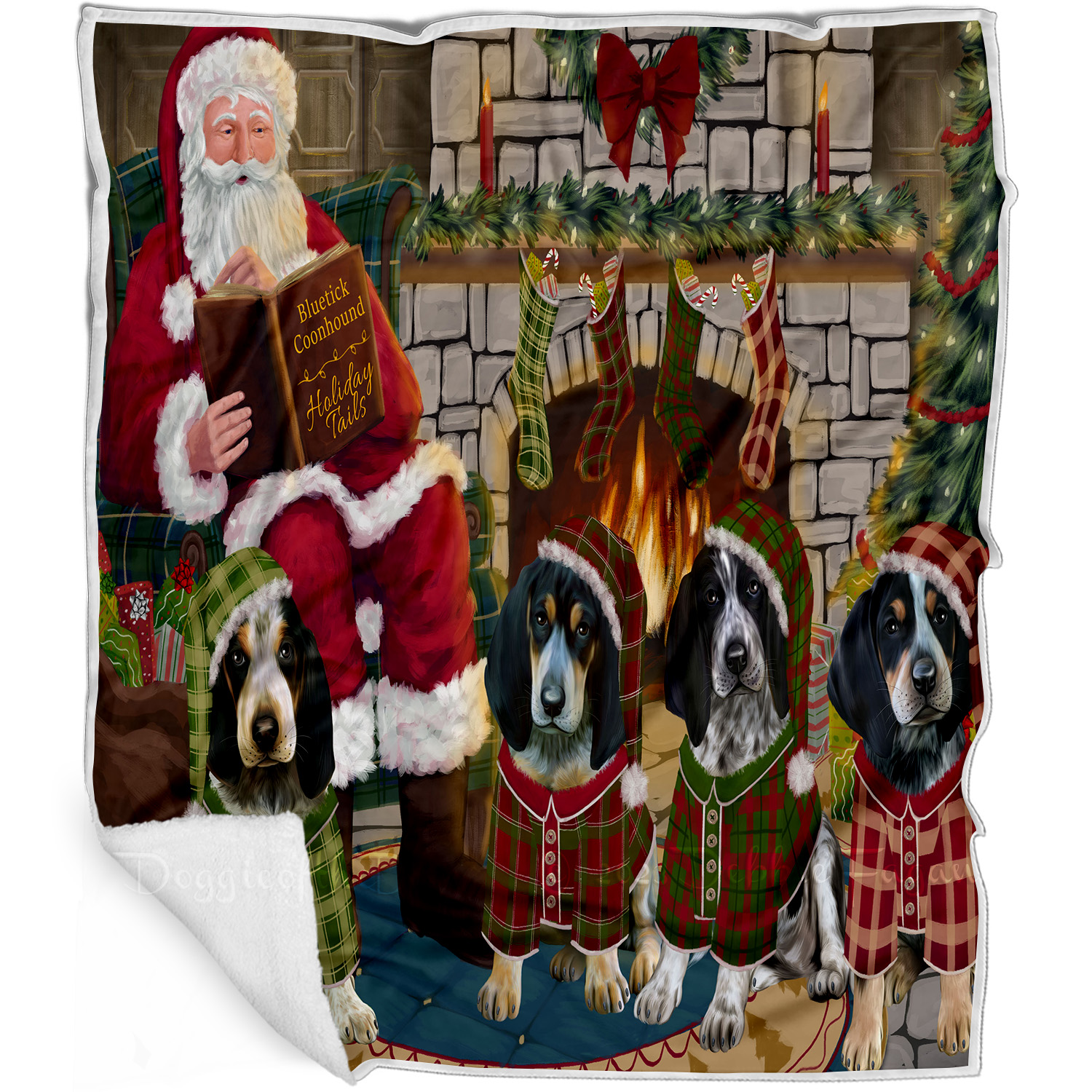 Bluetick Coonhound Dog Blanket Personalized Woven Fleece Sherpa Christmas NWT - Bild 18 von 32