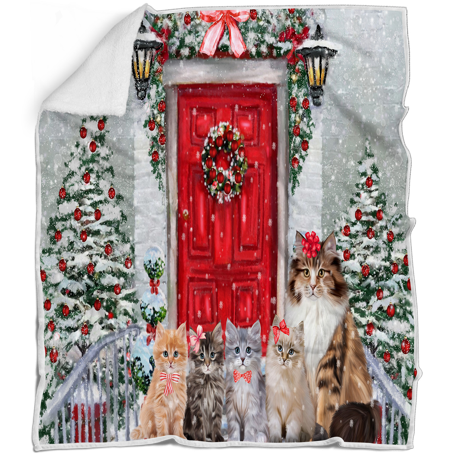 Coperta Gatto Siberiano Personalizzata Tessuto Pile Sherpa Natale Nuova con etichette - Foto 17 di 18