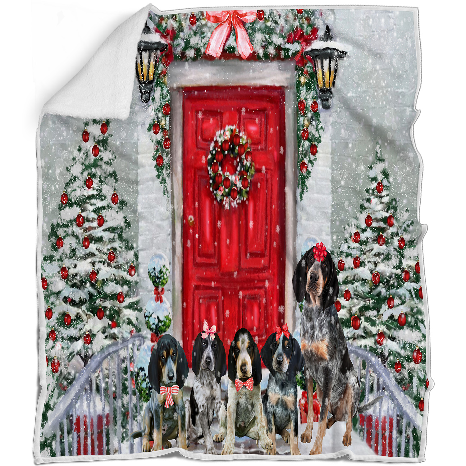 Bluetick Coonhound Dog Blanket Personalized Woven Fleece Sherpa Christmas NWT - Bild 24 von 32