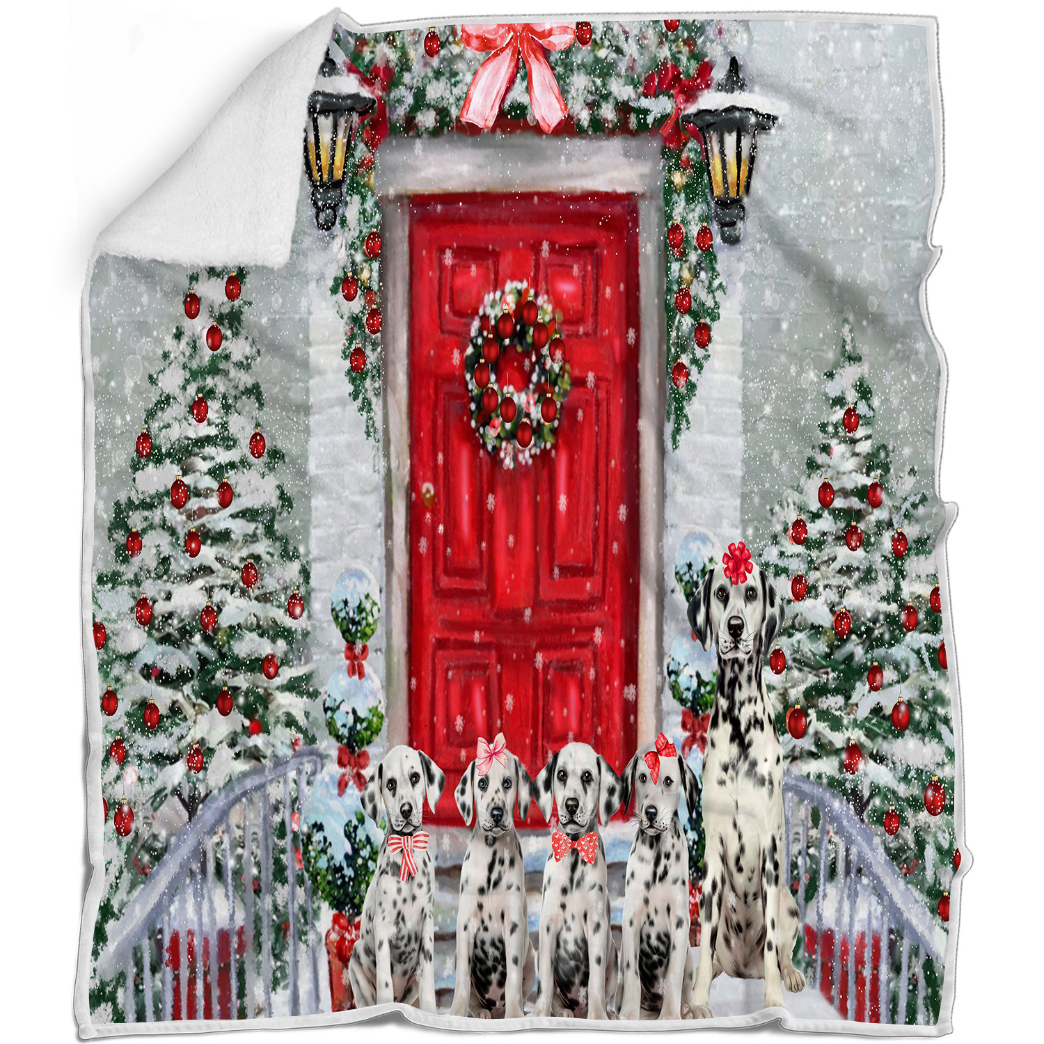 Dalmatian Dog Blanket Personalized Throw Woven Fleece Sherpa Christmas NWT - Picture 24 of 30