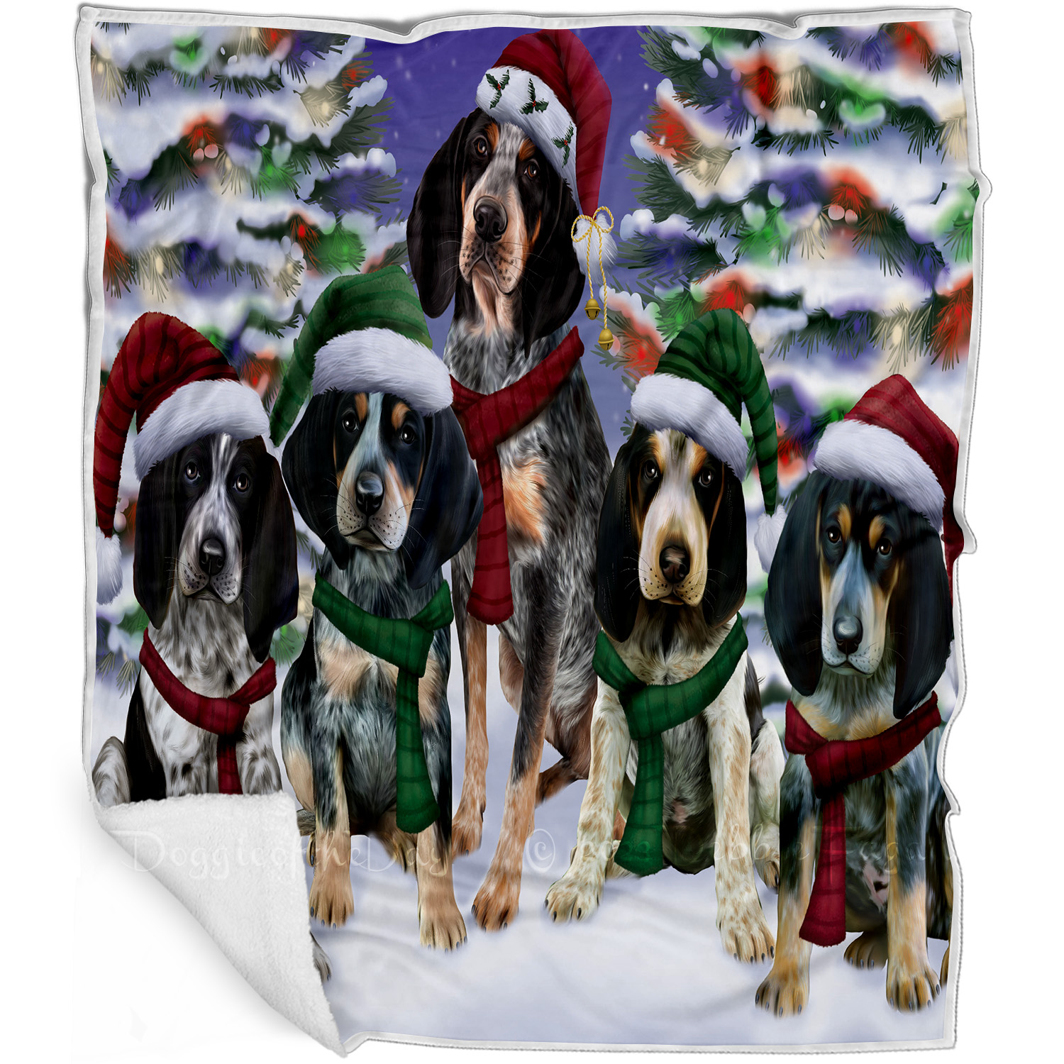 Bluetick Coonhound Dog Blanket Personalized Woven Fleece Sherpa Christmas NWT - Bild 11 von 32