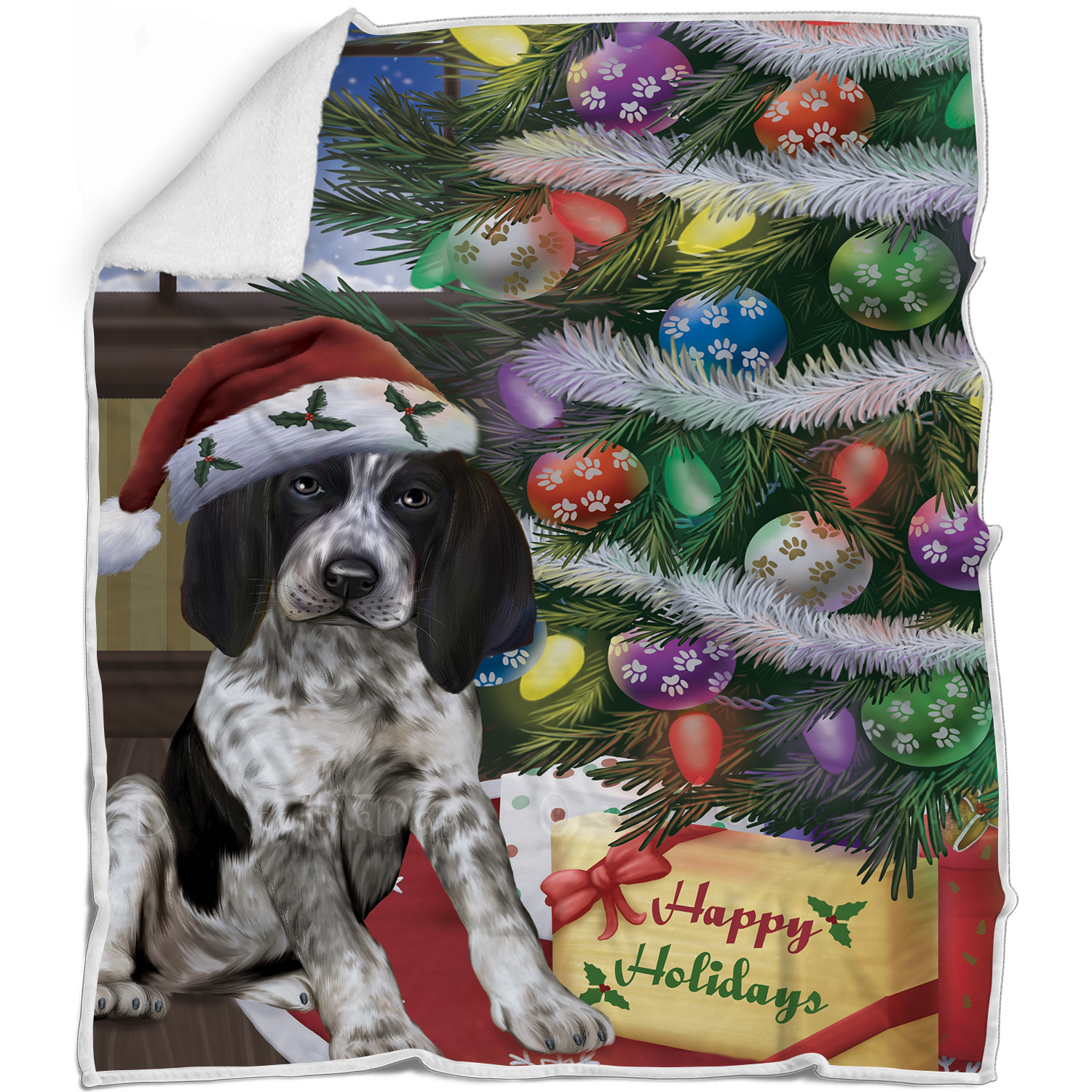 Bluetick Coonhound Dog Blanket Personalized Woven Fleece Sherpa Christmas NWT - Bild 27 von 32