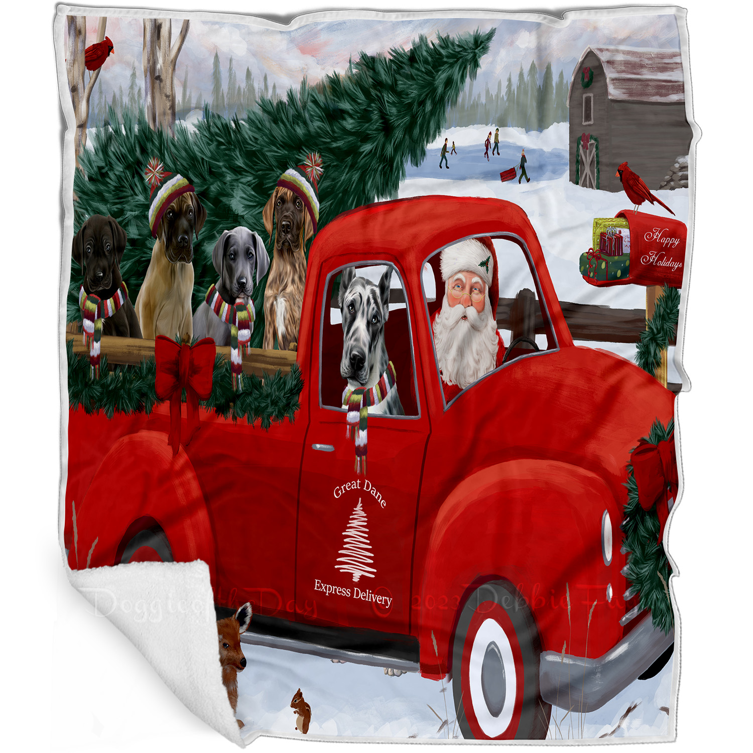 Great Dane Dog Blanket Personalized Throw Woven Fleece Sherpa Many Designs NWT - Picture 11 of 33