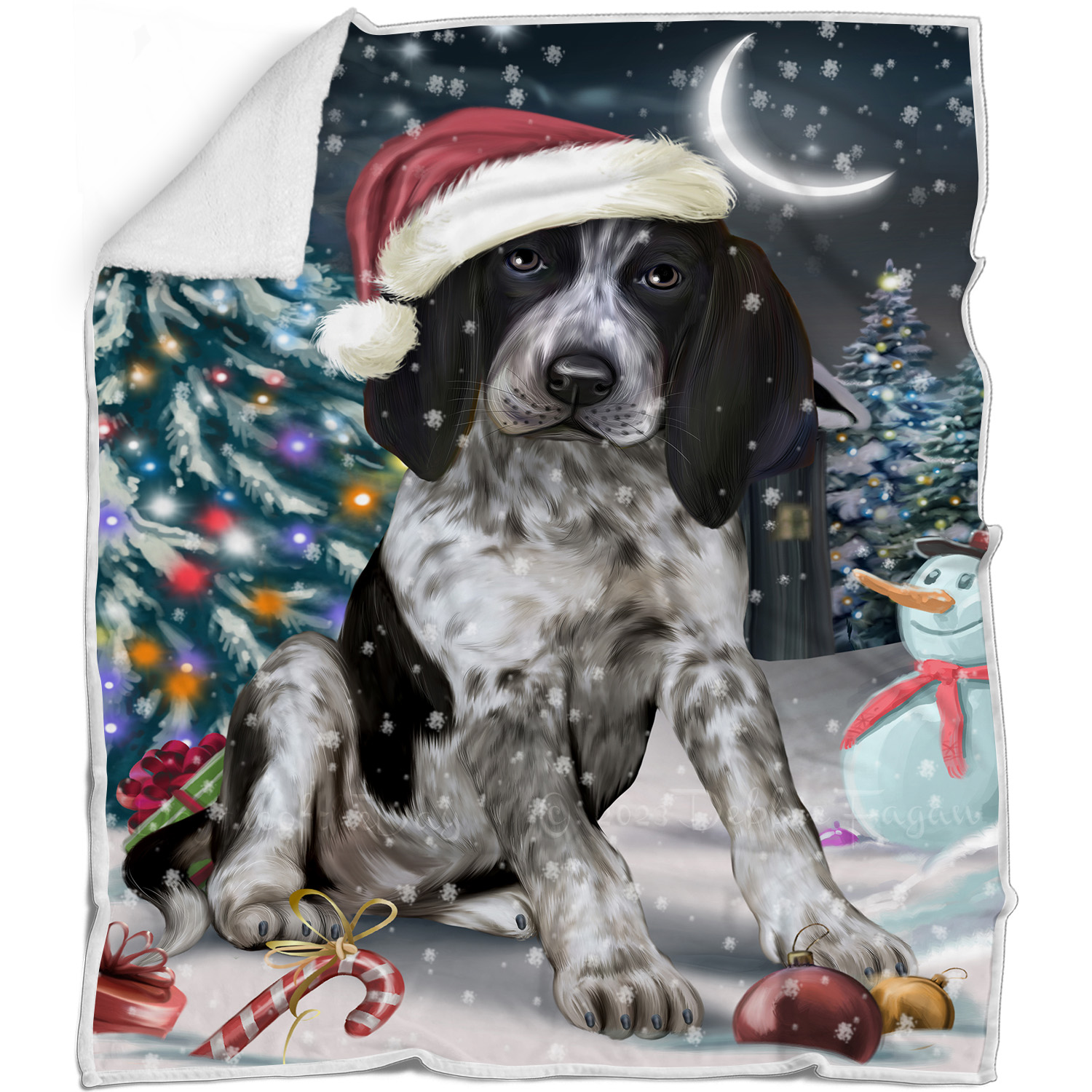 Bluetick Coonhound Dog Blanket Personalized Woven Fleece Sherpa Christmas NWT - Bild 12 von 32