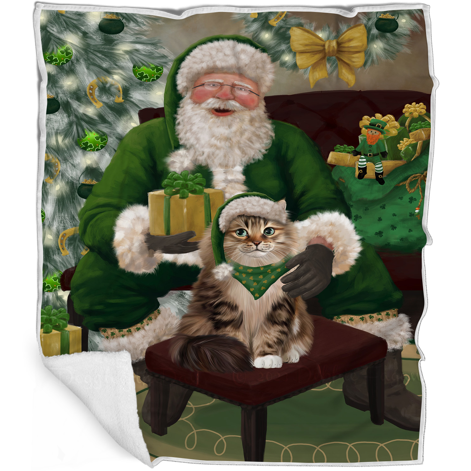 Coperta Gatto Siberiano Personalizzata Tessuto Pile Sherpa Natale Nuova con etichette - Foto 15 di 18