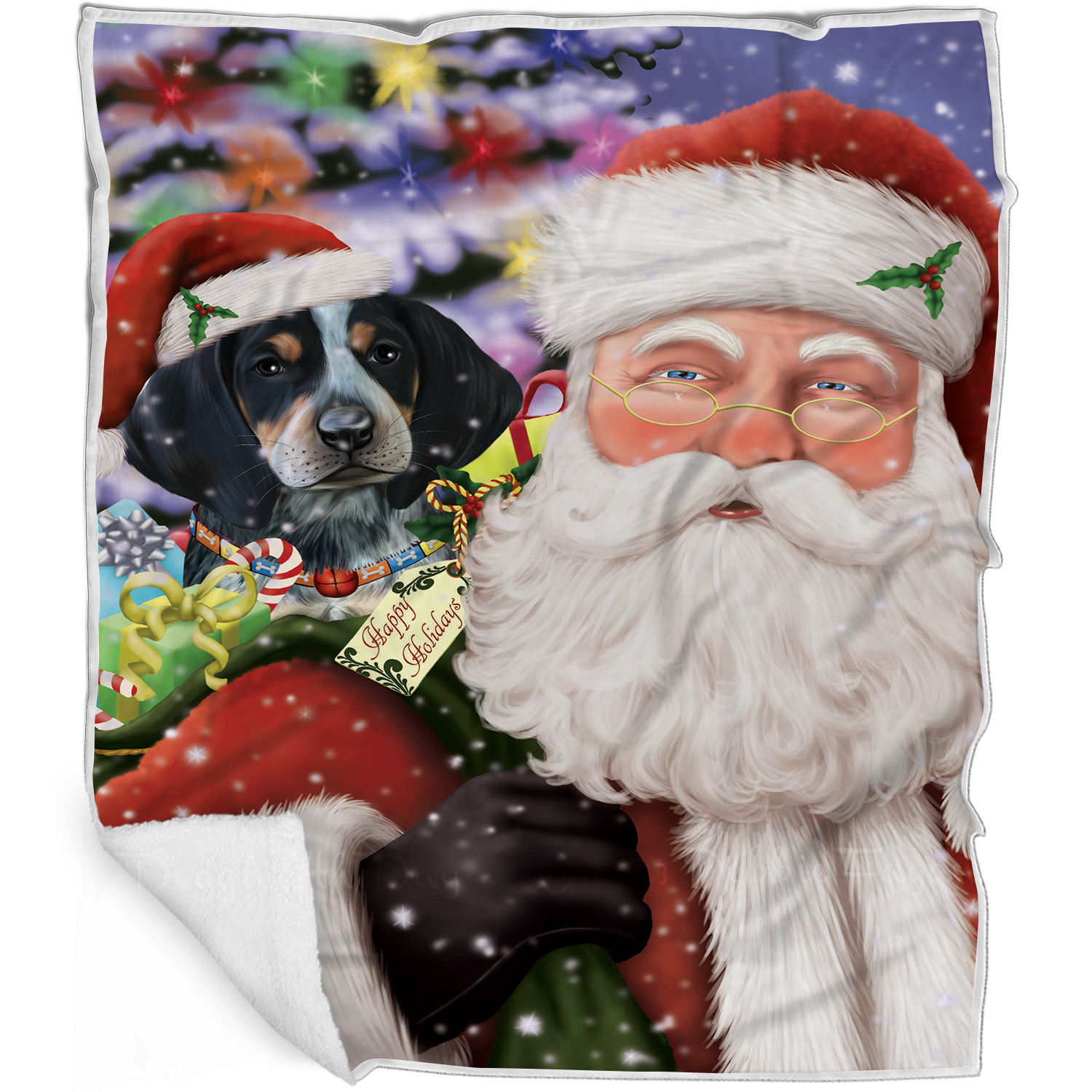 Bluetick Coonhound Dog Blanket Personalized Woven Fleece Sherpa Christmas NWT - Bild 25 von 32
