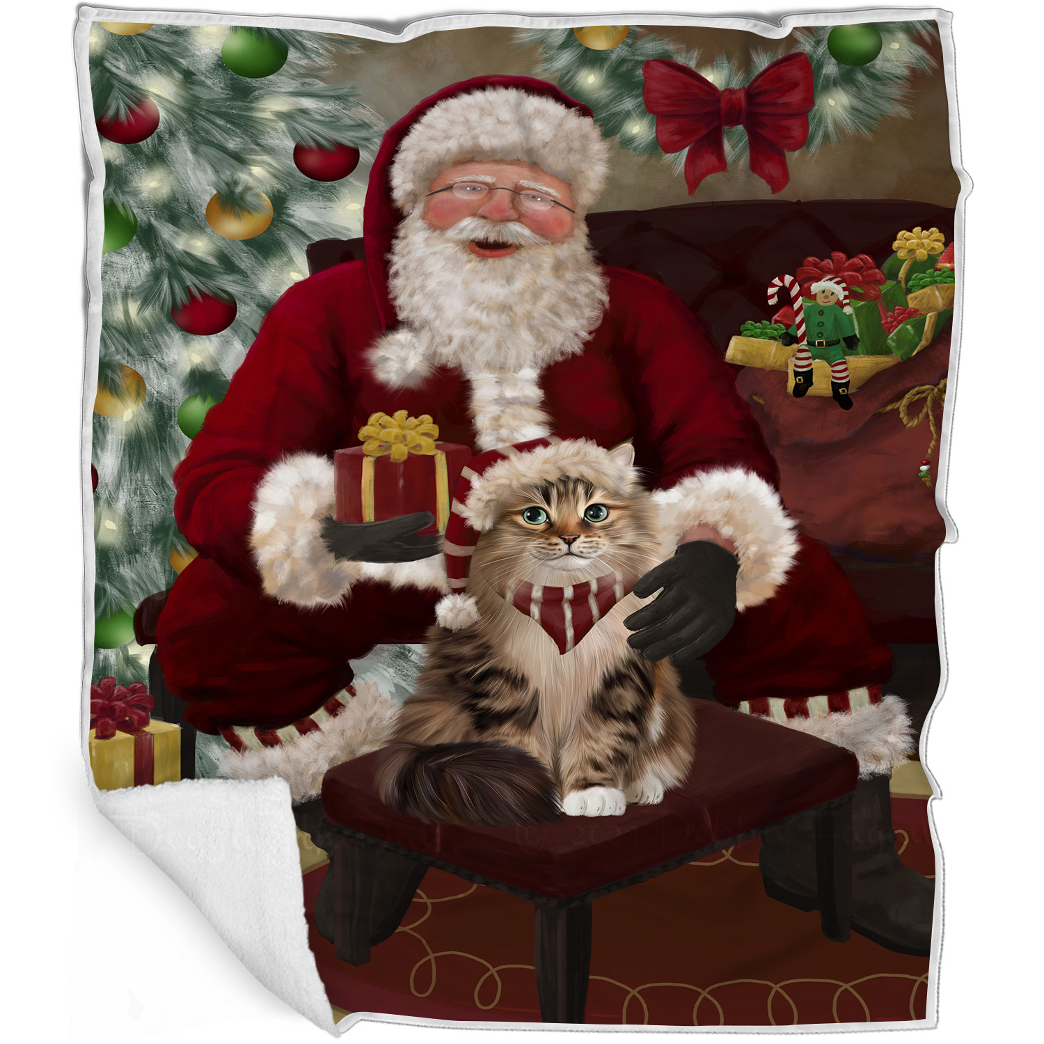 Coperta Gatto Siberiano Personalizzata Tessuto Pile Sherpa Natale Nuova con etichette - Foto 8 di 18