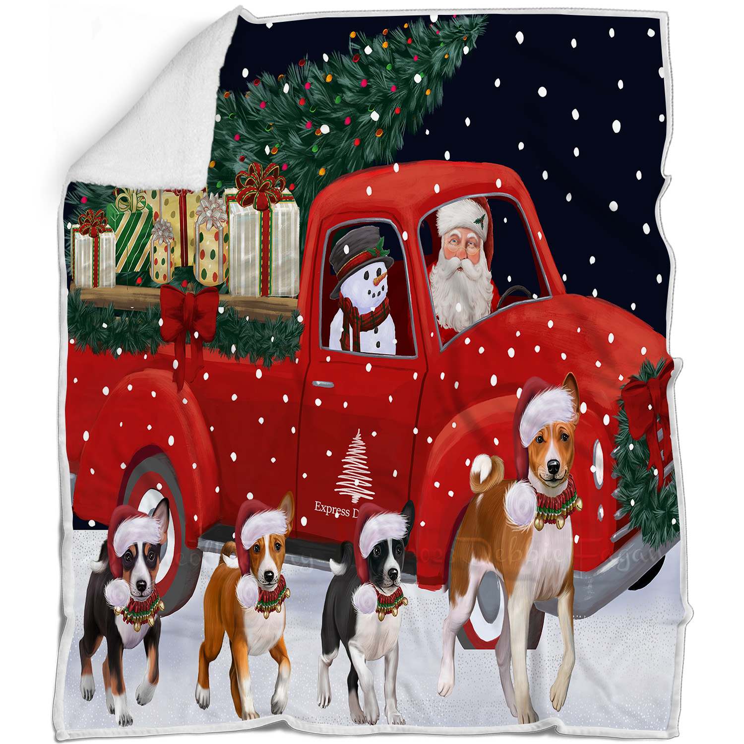 Basenji Dog Blanket Personalized Throw Woven Fleece Sherpa Christmas NWT - Picture 13 of 13