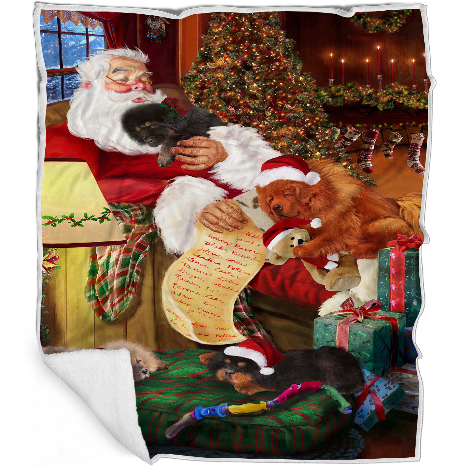 Tibetan Mastiff Dog Blanket Personalized Throw Woven Fleece Sherpa Designs NWT - Picture 10 of 19