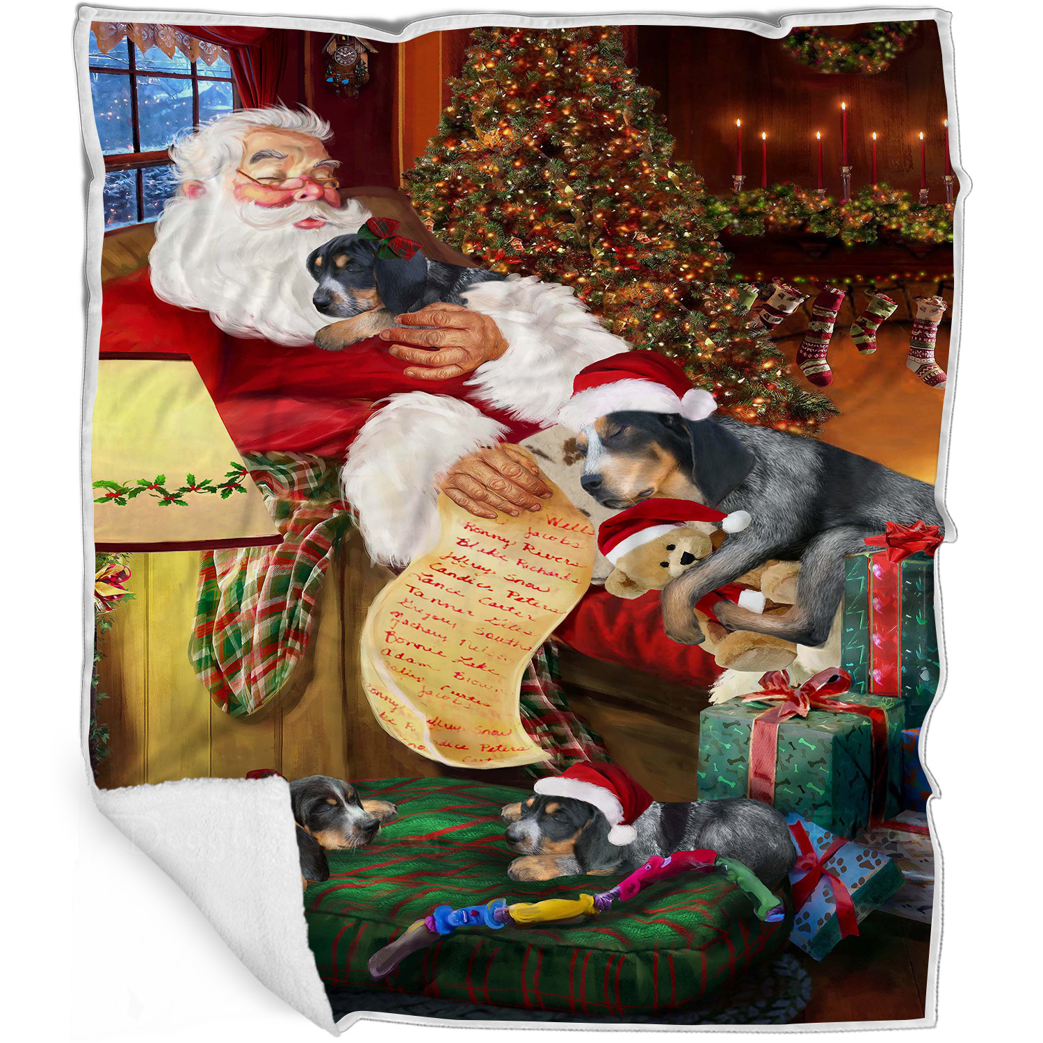 Bluetick Coonhound Dog Blanket Personalized Woven Fleece Sherpa Christmas NWT - Bild 10 von 32