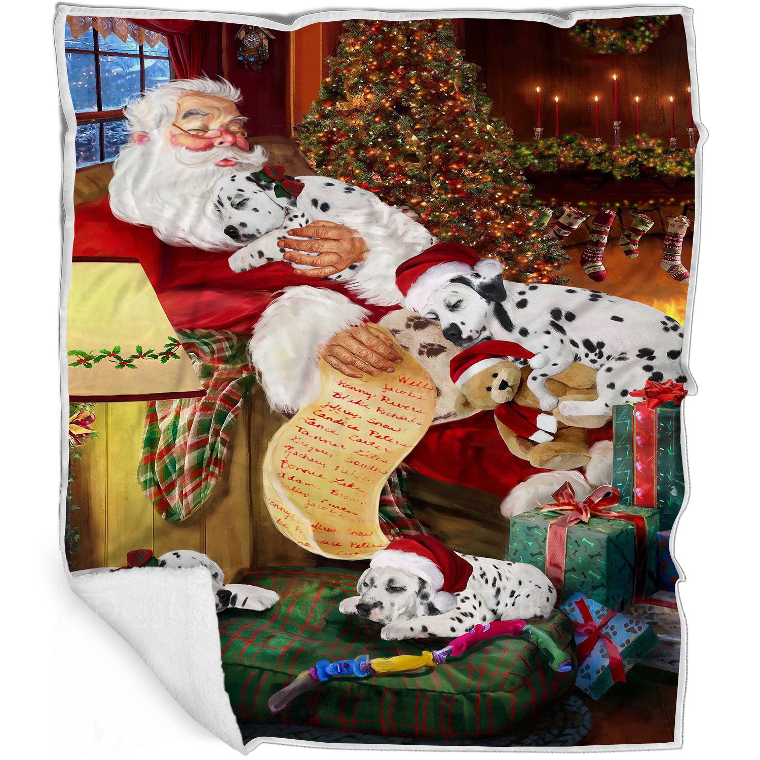 Dalmatian Dog Blanket Personalized Throw Woven Fleece Sherpa Christmas NWT - Picture 10 of 30