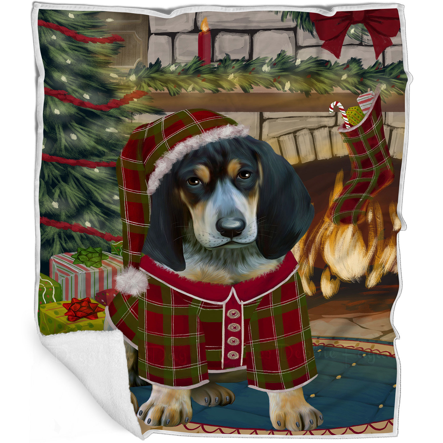 Bluetick Coonhound Dog Blanket Personalized Woven Fleece Sherpa Christmas NWT - Bild 19 von 32
