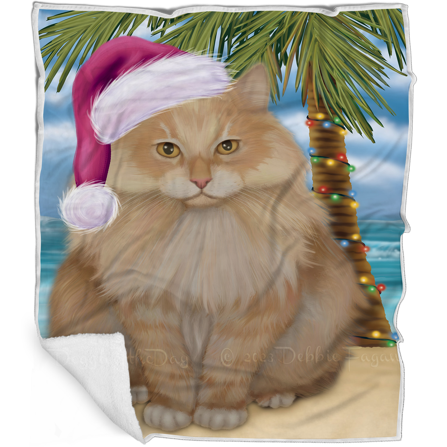Coperta Gatto Siberiano Personalizzata Tessuto Pile Sherpa Natale Nuova con etichette - Foto 13 di 18