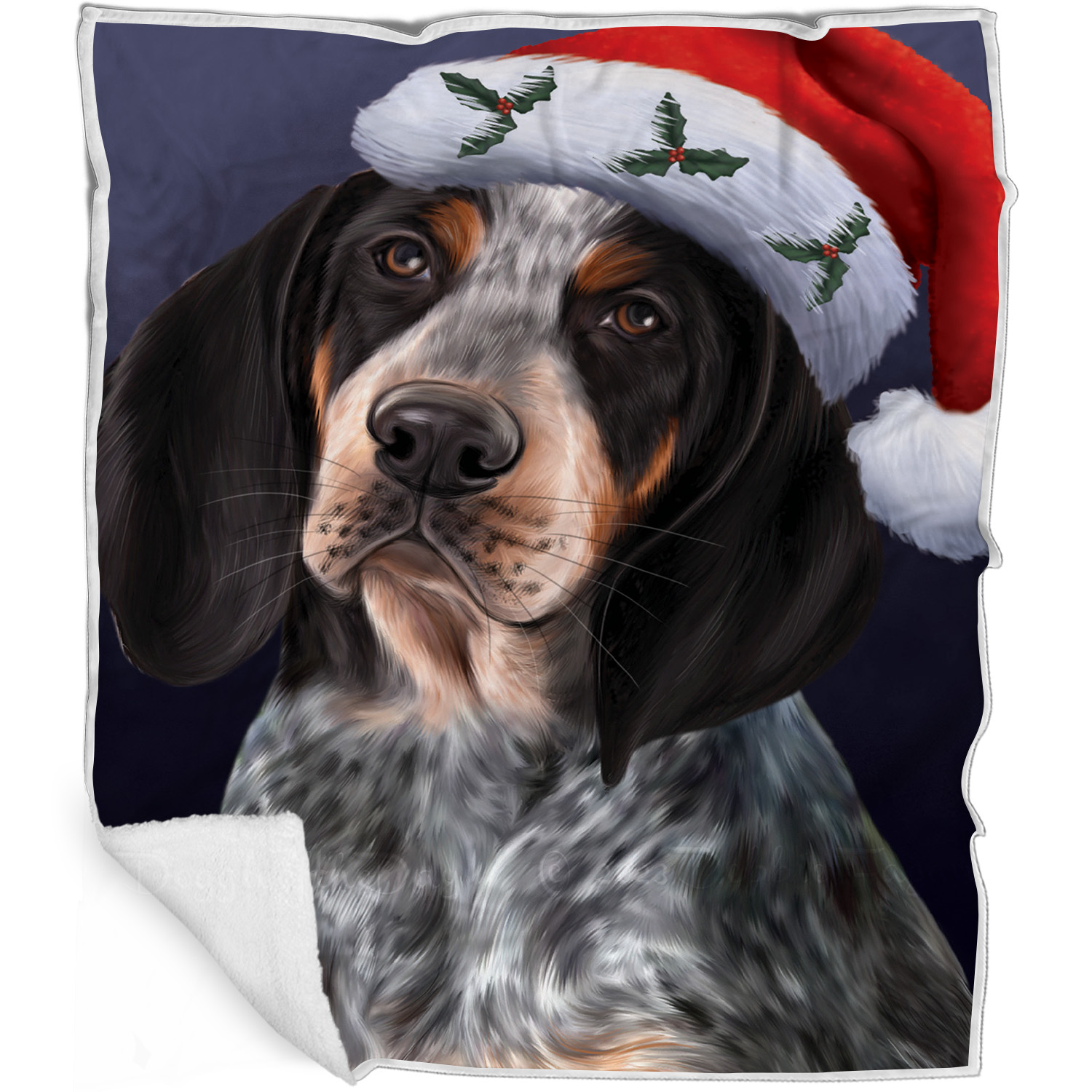 Bluetick Coonhound Dog Blanket Personalized Woven Fleece Sherpa Christmas NWT - Bild 21 von 32