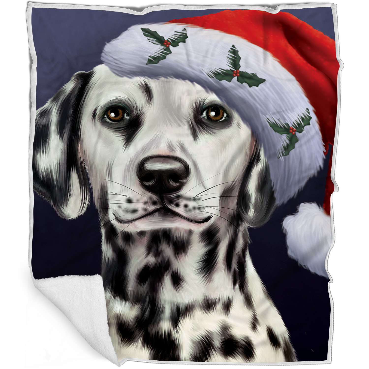 Dalmatian Dog Blanket Personalized Throw Woven Fleece Sherpa Christmas NWT - Picture 21 of 30