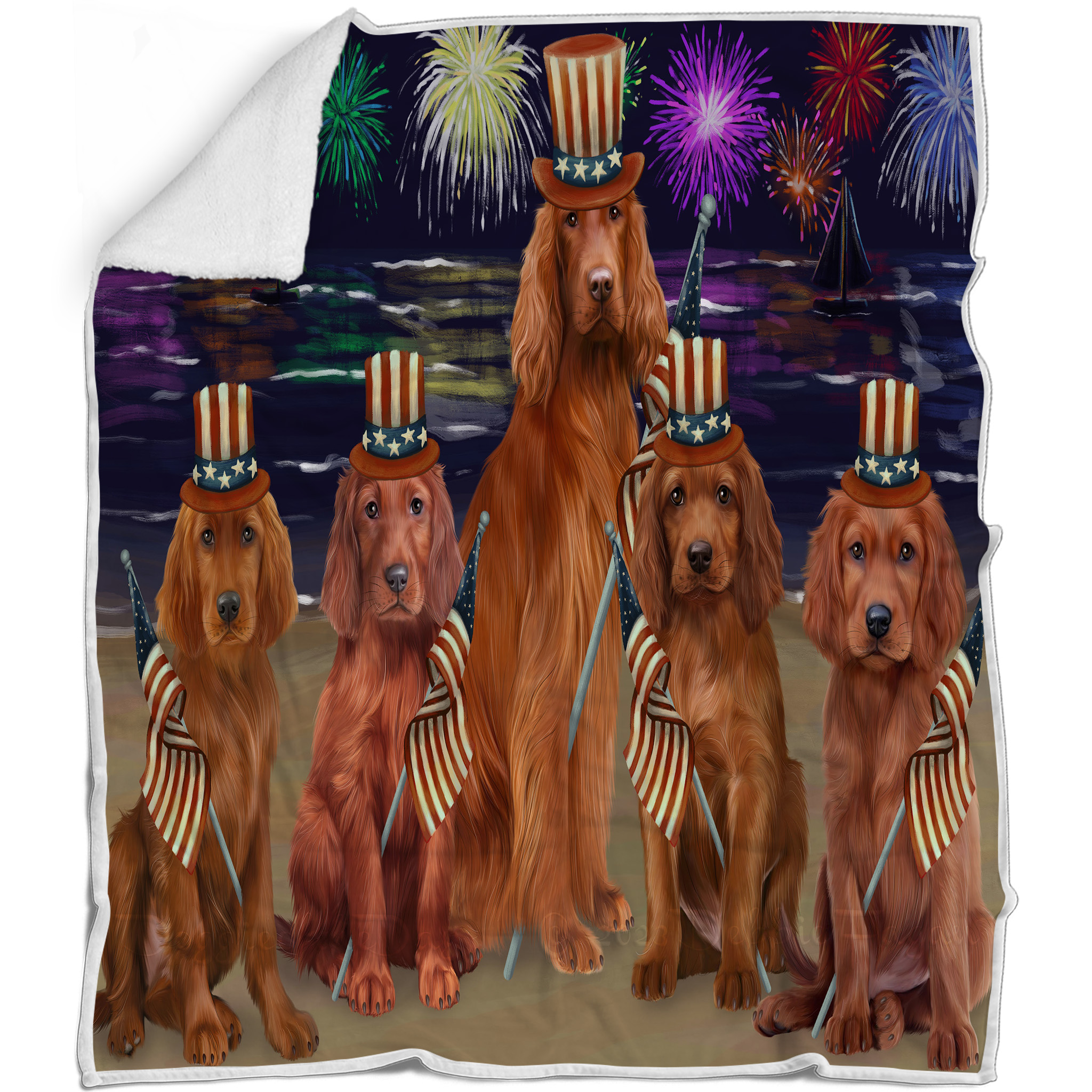 Irish Setter Dog Blanket Personalized Throw Woven Fleece Sherpa Many Designs NWT - Picture 29 of 32