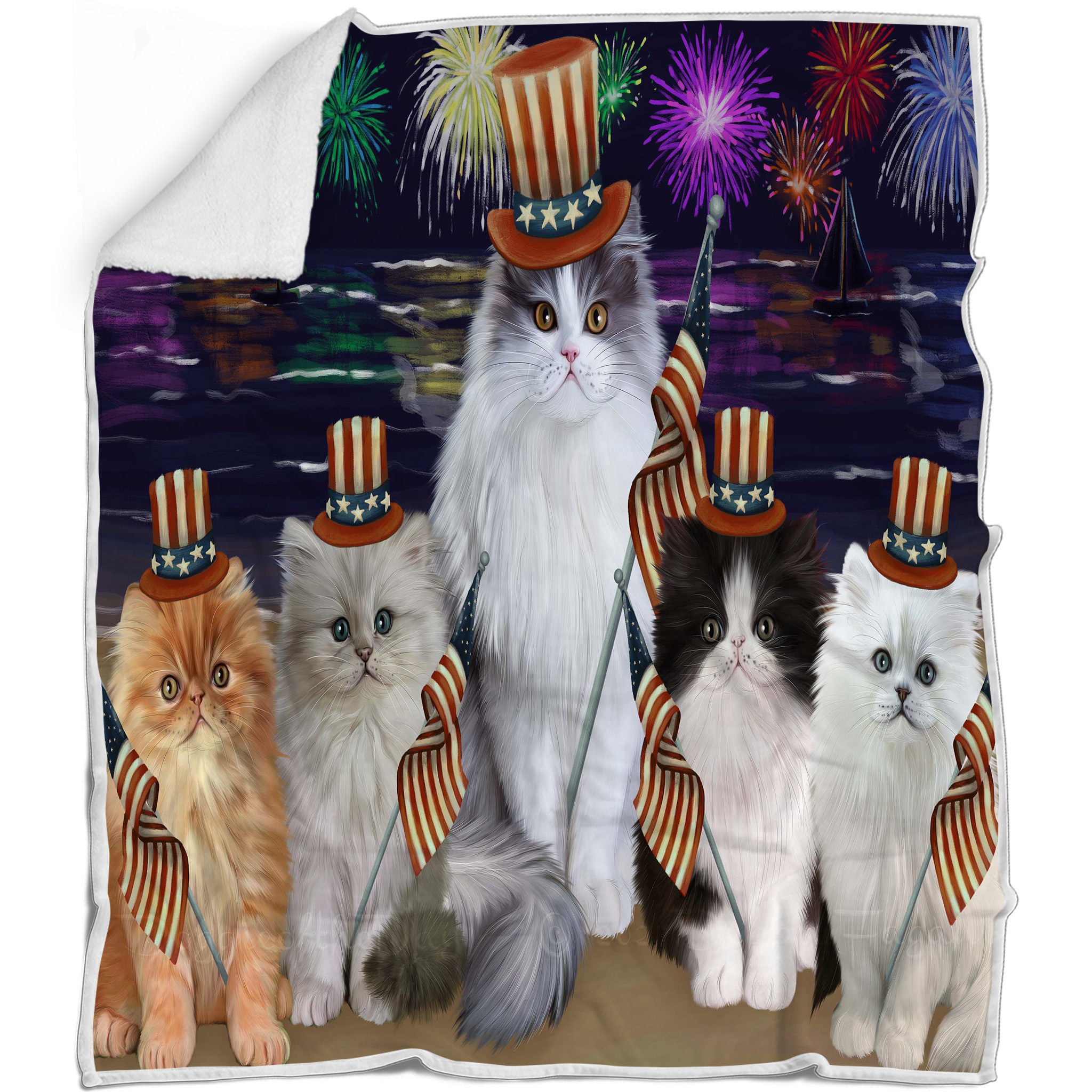 Perserkatze Decke personalisiert Überwurf Webfleece Sherpa viele Designs Neu mit Etikett - Bild 28 von 30