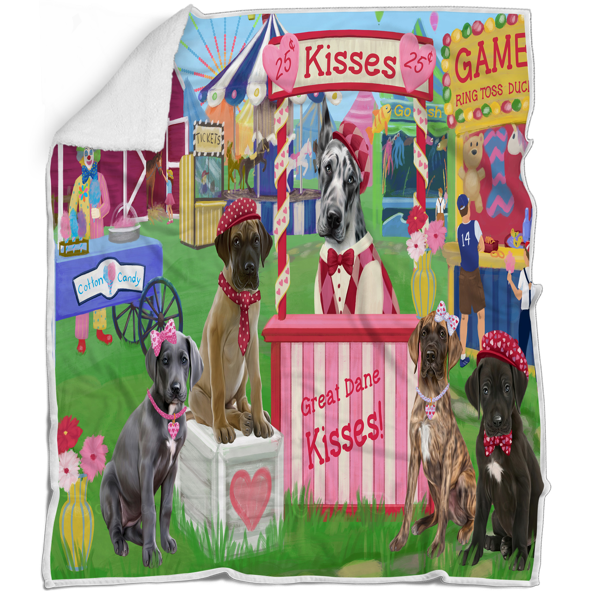 Great Dane Dog Blanket Personalized Throw Woven Fleece Sherpa Many Designs NWT - Picture 26 of 33