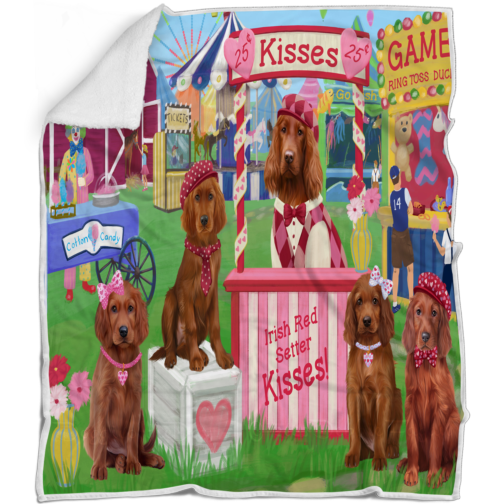 Irish Setter Dog Blanket Personalized Throw Woven Fleece Sherpa Many Designs NWT - Picture 25 of 32
