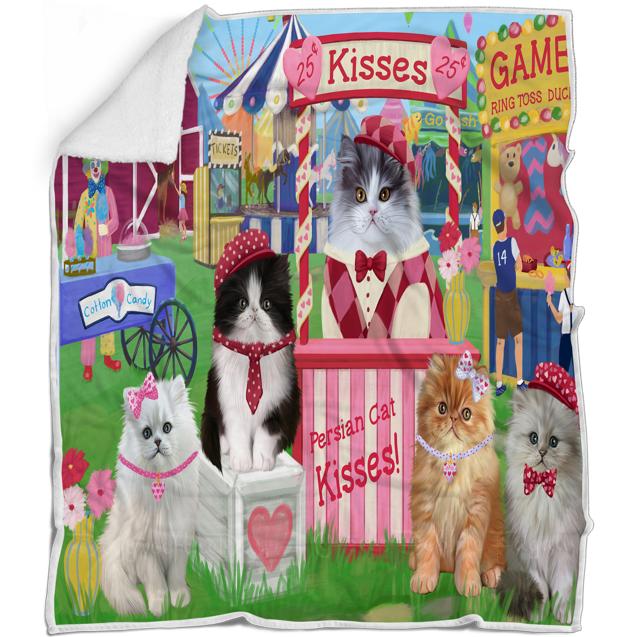 Perserkatze Decke personalisiert Überwurf Webfleece Sherpa viele Designs Neu mit Etikett - Bild 24 von 30