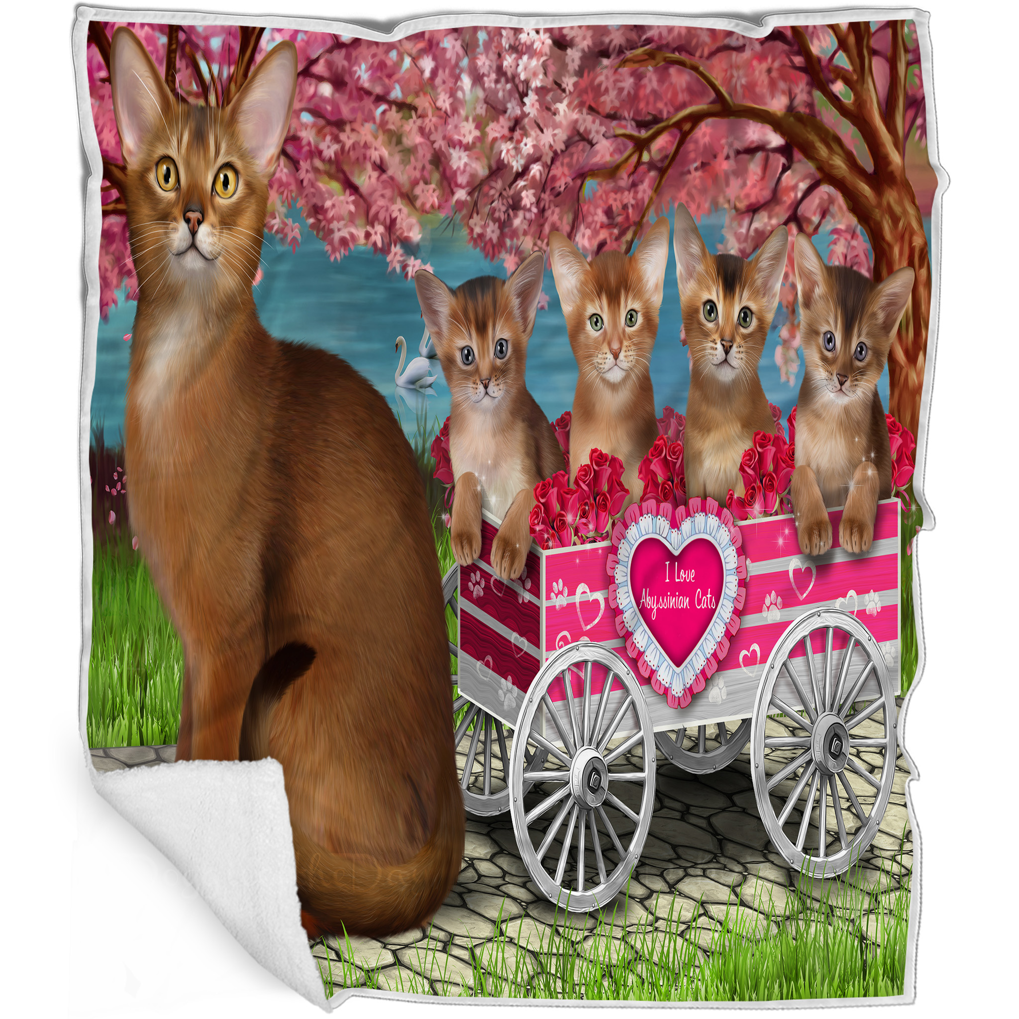 Abessinier Katze Decke personalisiert Überwurf Webfleece Sherpa viele Designs Neu mit Etikett - Bild 12 von 18